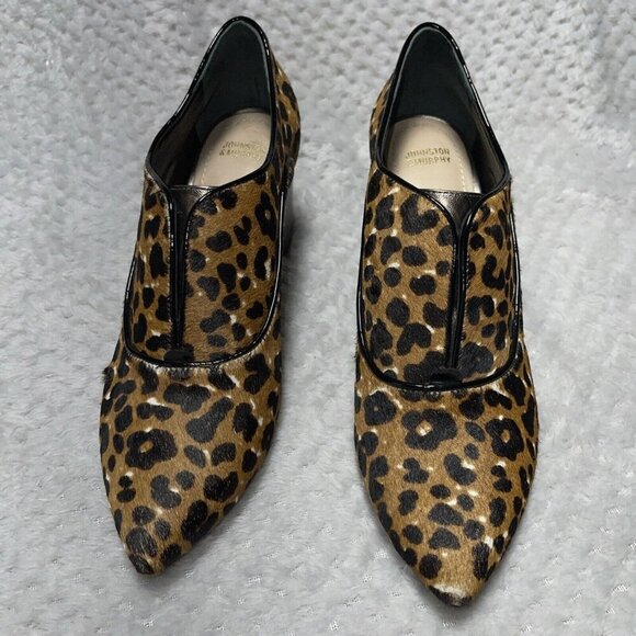 WOMENS  SHOES SZ 9 GENUINE Hair calf  JOHNSTON MURPHY LEOPARD Ankle Boots - Picture 3 of 12